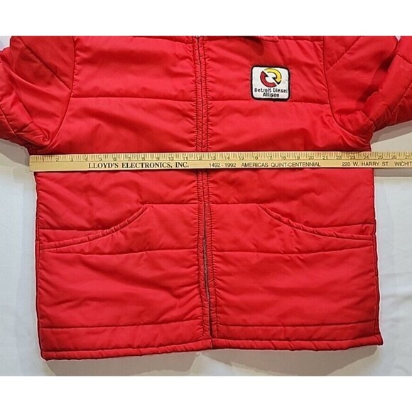 Vintage Red Puffer Jacket Detroit Diesel Allison Cap'n Jac Men's Size Large - Picture 11 of 16